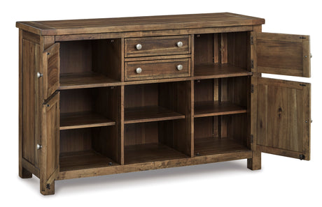 Moriville Beige Dining Table w/4 Chairs & Bench and Server - Ornate Home