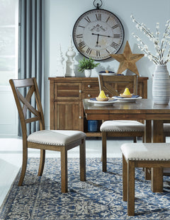 Moriville Brown/Beige Dining Table and 4 Chairs and Bench - Ornate Home