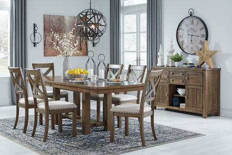 Moriville Brown/Beige Dining Table w/4 Chairs and Server (Online Special Price) - Ornate Home