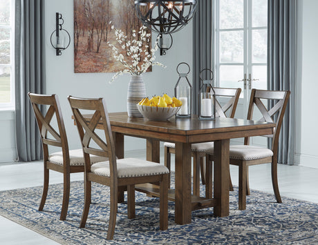 Moriville Brown/Beige Dining Table w/4 Chairs and Server (Online Special Price) - Ornate Home