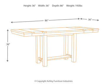 Moriville Counter Height Dining Extension Table - Ornate Home