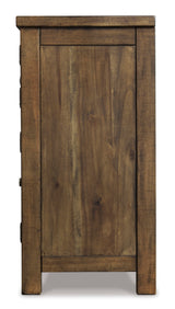 Moriville Grayish Brown Counter Height Dining Table with 4 Barstools, Bench, and Server - Ornate Home