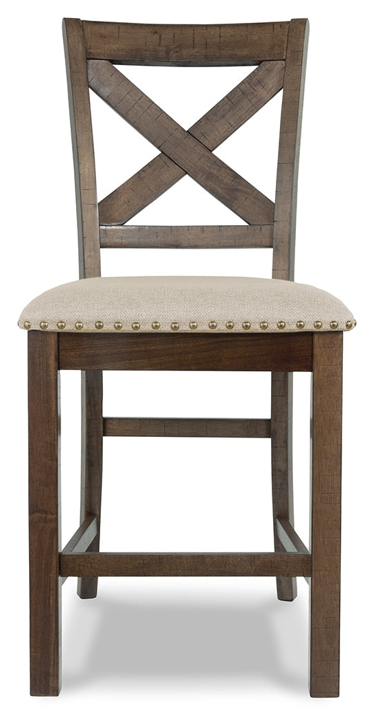 Moriville Grayish Brown Counter Height Extension Table & 8 Barstools (Online Special Price) - Ornate Home