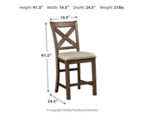 Moriville Grayish Brown Counter Height Extension Table & 8 Barstools (Online Special Price) - Ornate Home