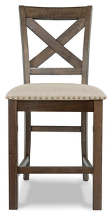 Moriville Grayish Brown Counter Height Extension Table & 8 Barstools - Ornate Home