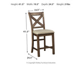 Moriville Grayish Brown Counter Height Extension Table & 8 Barstools - Ornate Home