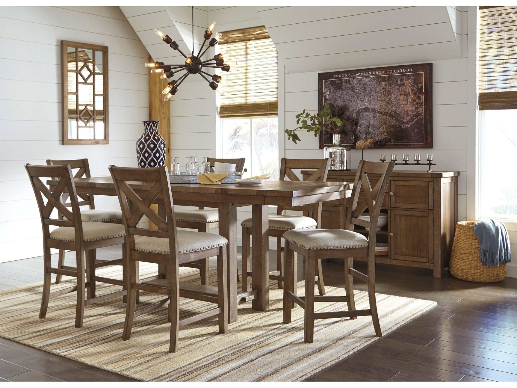 Moriville Grayish Brown Dining Table and 6 Chairs / 7-Piece Set (Online Special Price) - Ornate Home