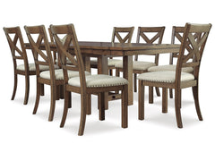 Moriville Grayish Brown Dining Table w/8 Chairs - Ornate Home