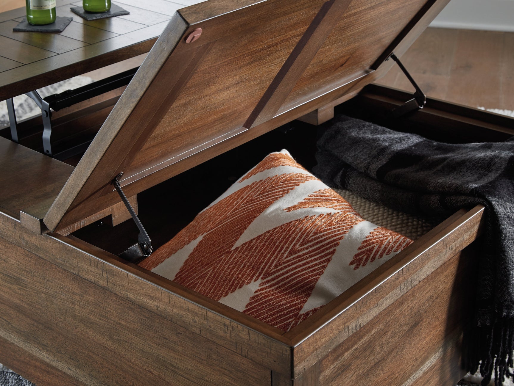 Moriville Grayish Brown Lift-Top Coffee Table (Online Special Price) - Ornate Home