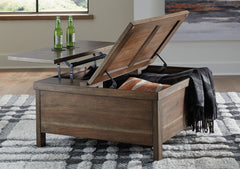 Moriville Grayish Brown Lift-Top Coffee Table - Ornate Home