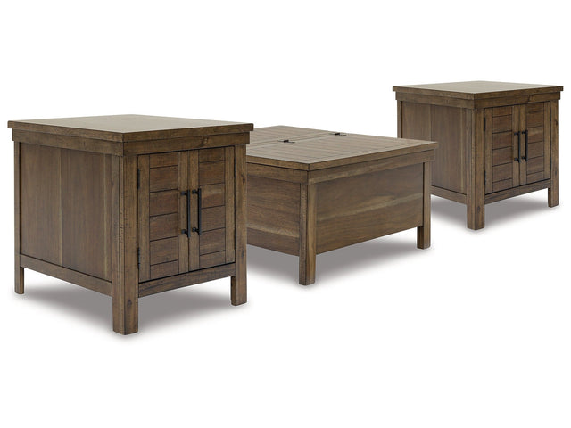 Moriville Grayish Brown Lift-top Coffee Table and 2 End Tables (Online Special Price) - Ornate Home
