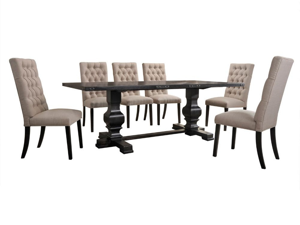 Morland Vintage Black/Tan Side Chair (Set of 2) - Ornate Home