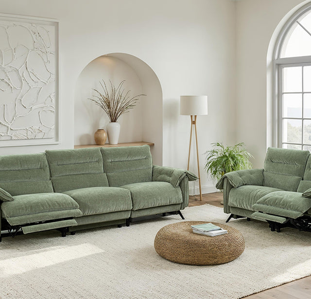 Morley Sage Green Power Loveseat - Ornate Home