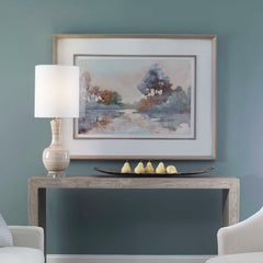 Morning Lake Multicolor Watercolor Framed Print - Ornate Home