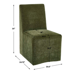 Moro Moss Armless Dining Chair - Ornate Home