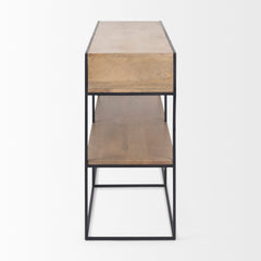 Morris Beige/Black Wood 2 Drawer Console Table
