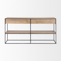 Morris Beige/Black Wood 2 Drawer Console Table