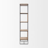 Morris Beige/Black Wood 4-Tier Shelving Unit