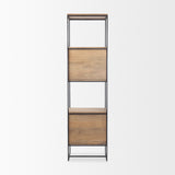 Morris Beige/Black Wood 4-Tier Shelving Unit