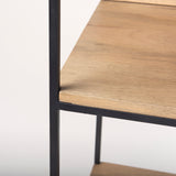 Morris Beige/Black Wood 4-Tier Shelving Unit