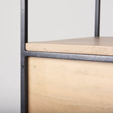 Morris Beige/Black Wood 4-Tier Shelving Unit
