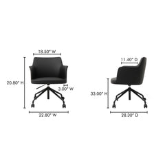 Morris Black Office Chair - Ornate Home
