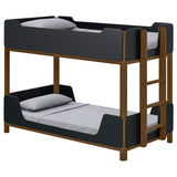 Morris Black/Walnut Twin Over Twin Wood Bunk Bed - Ornate Home