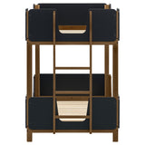 Morris Black/Walnut Twin Over Twin Wood Bunk Bed - Ornate Home