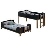 Morris Black/Walnut Twin Over Twin Wood Bunk Bed - Ornate Home