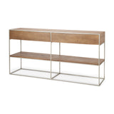 Morris Brown/Silver Wood 2 Drawer Console Table - Ornate Home