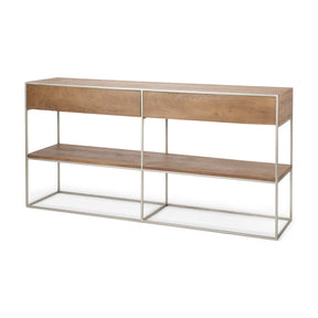 Morris Brown/Silver Wood 2 Drawer Console Table - Ornate Home