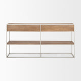 Morris Brown/Silver Wood 2 Drawer Console Table - Ornate Home