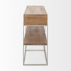 Morris Brown/Silver Wood 2 Drawer Console Table