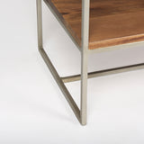 Morris Brown/Silver Wood and Metal Frame 6 Shelf Shelving Unit