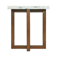 Morris Espresso End Table with White Marble Top - Ornate Home