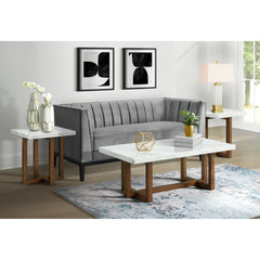 Morris White 2-Piece Marble Occasional Table Set - Ornate Home