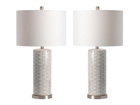 Morrison White Table Lamp (Set of 2) - Ornate Home