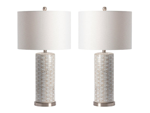 Morrison White Table Lamp (Set of 2) - Ornate Home