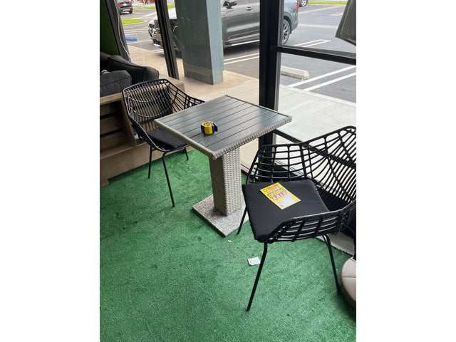 Morro Bay Black & Gray Outdoor Dining Set / 3pc - Ornate Home