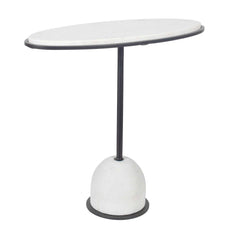 Morro White Marble Side Table - Ornate Home