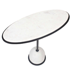Morro White Marble Side Table - Ornate Home