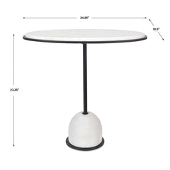 Morro White Marble Side Table - Ornate Home