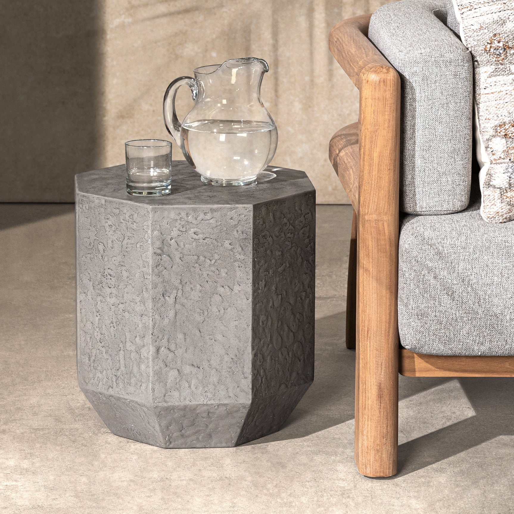 Morse Athena Gray Outdoor End Table - Ornate Home