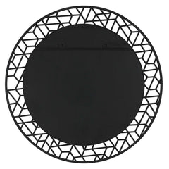Mosaic Black Metal Round Mirror - Ornate Home