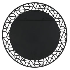 Mosaic Black Metal Round Mirror - Ornate Home