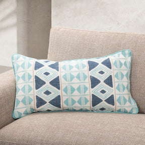 Mosaic Navy Blue 14"x26" Throw Pillow (Set of 2)