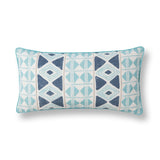 Mosaic Navy Blue 14"x26" Throw Pillow (Set of 2)