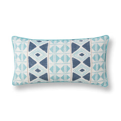 Mosaic Navy Blue 14"x26" Throw Pillow (Set of 2) - Ornate Home