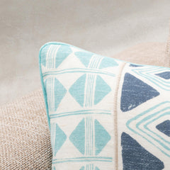 Mosaic Navy Blue 14"x26" Throw Pillow (Set of 2) - Ornate Home