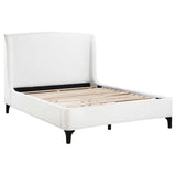 Mosby White Upholstered Curved Headboard Eastern King Platform Bed - Ornate Home